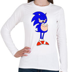 printfashion SonicGarfield - Női hosszú ujjú póló - Fehér (4360166)