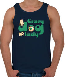 printfashion Őrült kutyás hölgy - Férfi atléta - Sötétkék (14471693)