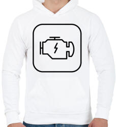 printfashion Check Engine - Férfi kapucnis pulóver - Fehér (2950066)