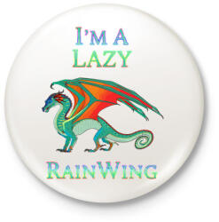 printfashion Lazy dragon - Kitűző, hűtőmágnes - Fehér (3082474)