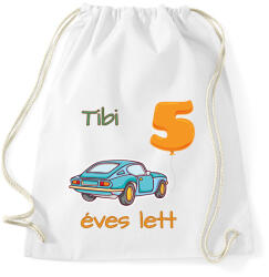 printfashion Kék kocsi - névvel, számmal - Sportzsák, Tornazsák - Fehér (6240773)