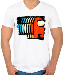 printfashion Among Us - Crewmates - Férfi V-nyakú póló - Fehér (4003033)