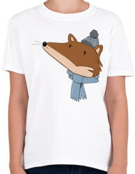 printfashion Róka fej - Gyerek póló - Fehér (12007042)