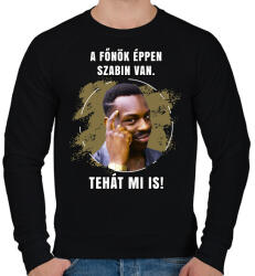 printfashion A főnök éppen szabin van - Férfi pulóver - Fekete (5179690)
