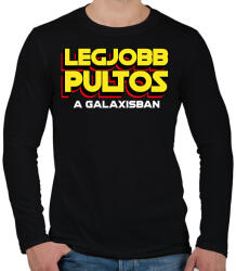 printfashion LEGJOBB PULTOS A GALAXISBAN - Férfi hosszú ujjú póló - Fekete (11572754)