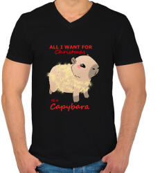 printfashion All i want for christmas. . . #2 - Férfi V-nyakú póló - Fekete (15204999)