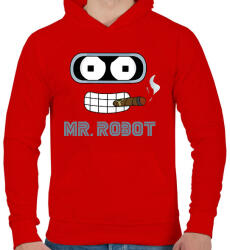 printfashion Mr. Robot - Férfi kapucnis pulóver - Piros (1959983)