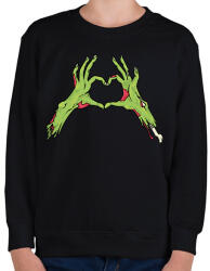 printfashion Zombi szív - Gyerek pulóver - Fekete (14057333)