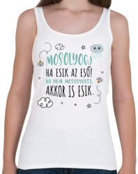 printfashion Mosolyogj ha esik az eső - Női atléta - Fehér (7438155)