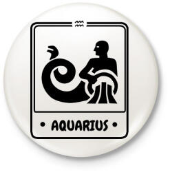 printfashion vízöntő - Kitűző, hűtőmágnes - Fehér (13630617)