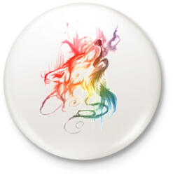 printfashion wolf - Kitűző, hűtőmágnes - Fehér (3080101)