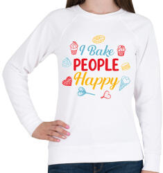 printfashion I bake people happy - Női pulóver - Fehér (7246739)