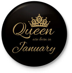 printfashion Queen - Kitűző, hűtőmágnes - Fekete (4667725)