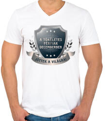 printfashion A tökéletes férfiak december - Férfi V-nyakú póló - Fehér (6053883)