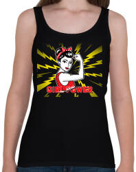printfashion GIRL POWER - Női atléta - Fekete (10450258)