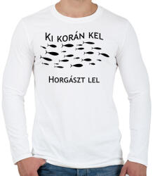 printfashion Ki korán kel horgászt lel - Férfi hosszú ujjú póló - Fehér (6283125)