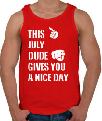 printfashion Ez a júliusi csávó szép napot kíván neked - Férfi atléta - Piros (1419976)