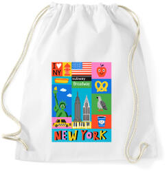 printfashion New york - Sportzsák, Tornazsák - Fehér (2004121)
