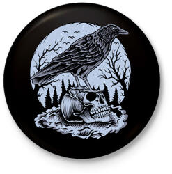 printfashion Holló - Kitűző, hűtőmágnes - Fekete (13748818)