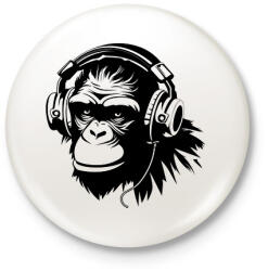 printfashion DJ Monkey - Kitűző, hűtőmágnes - Fehér (14840788)