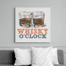 printfashion Whisky o'clock - Vászonkép - Fehér (6632674)
