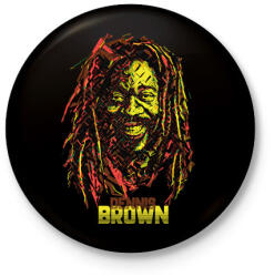 printfashion Dennis Brown - Reggae - Kitűző, hűtőmágnes - Fekete (7660450)