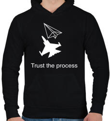 printfashion Trust the process - Férfi kapucnis pulóver - Fekete (16753719)