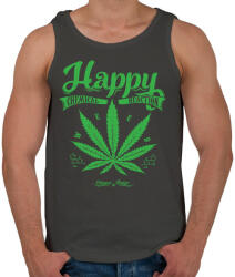 printfashion Boldogság gyomja - Férfi atléta - Sötétszürke (179419)