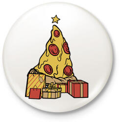 printfashion Pizza karácsonyfa - Kitűző, hűtőmágnes - Fehér (10150958)
