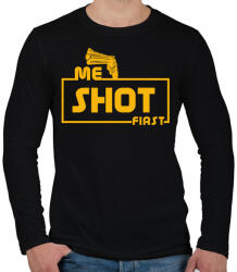 printfashion ME SHOT FIRST - Férfi hosszú ujjú póló - Fekete (1812351)