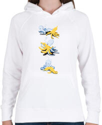 printfashion Banánparty - Női kapucnis pulóver - Fehér (59506)