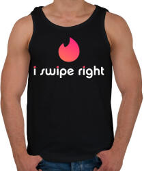 printfashion Tinder: I Swipe Right - Férfi atléta - Fekete (2626932)