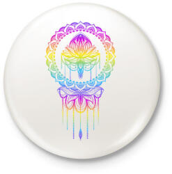 printfashion Színes Lótusz - Kitűző, hűtőmágnes - Fehér (6871362)