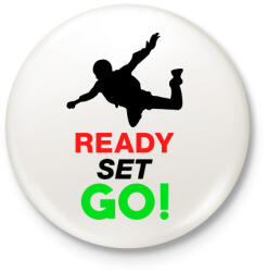 printfashion Ejtőernyős - Kitűző, hűtőmágnes - Fehér (7576106)