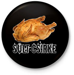 printfashion Sült csirke - Kitűző, hűtőmágnes - Fekete (12768963)