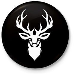 printfashion Szarvas - Kitűző, hűtőmágnes - Fekete (5021605)