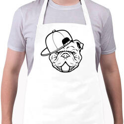 printfashion Bulldog sapiban fekete - Kötény - Fehér (7360117)