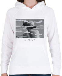 printfashion It's OK - szobrok - Női kapucnis pulóver - Fehér (6327750)