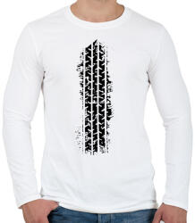 printfashion Tire Tread skid - Férfi hosszú ujjú póló - Fehér (1734398)