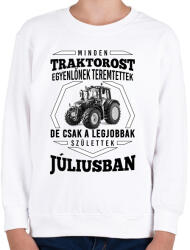 printfashion traktoros szülinap - július - Gyerek pulóver - Fehér (2642887)