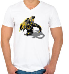 printfashion Összeolvadt koponyák - Férfi V-nyakú póló - Fehér (2334510)