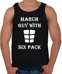 printfashion Márciusban született kockás hasú - Férfi atléta - Fekete (1380719)