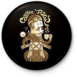 printfashion Coffee Racer - Kitűző, hűtőmágnes - Fekete (3090645)