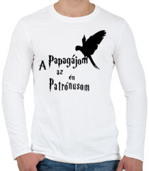printfashion A Papagájom az én Patrónusom - Férfi hosszú ujjú póló - Fehér (16501265)