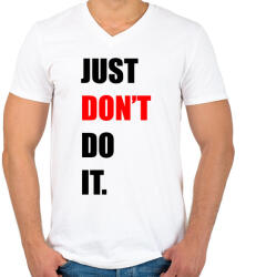 printfashion just-don't-do-it-2-black-red - Férfi V-nyakú póló - Fehér (878002)