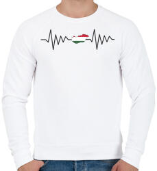 printfashion Magyar szívverés - Férfi pulóver - Fehér (5974952)