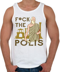 printfashion Fuck the Polis - Férfi atléta - Fehér (11856999)