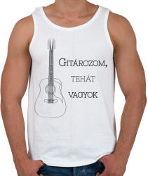 printfashion Gitározom, tehát vagyok - Férfi atléta - Fehér (6369616)