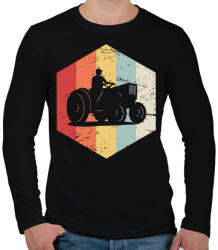 printfashion Retro traktoros - Férfi hosszú ujjú póló - Fekete (1191313)
