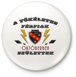 printfashion Tökéletes férfi október - Kitűző, hűtőmágnes - Fehér (3089444)